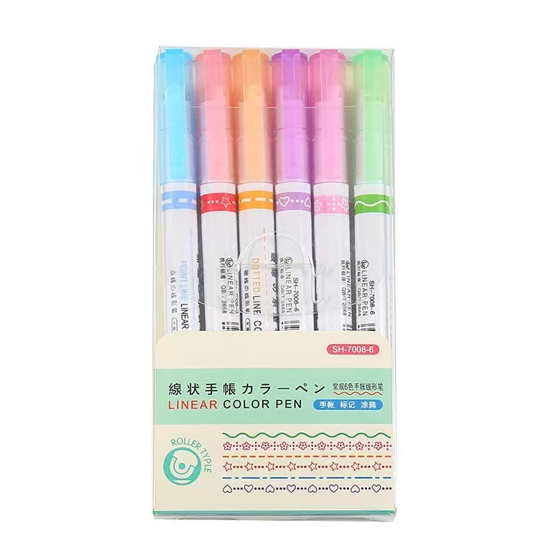 Net célébrité stylo courbe créatif rouleau contour stylo étudiant main Ledger ligne pinceau