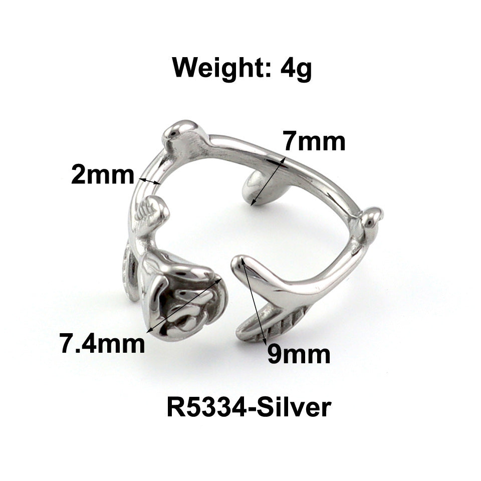 Fashion Bamboo Stainless Steel Ring