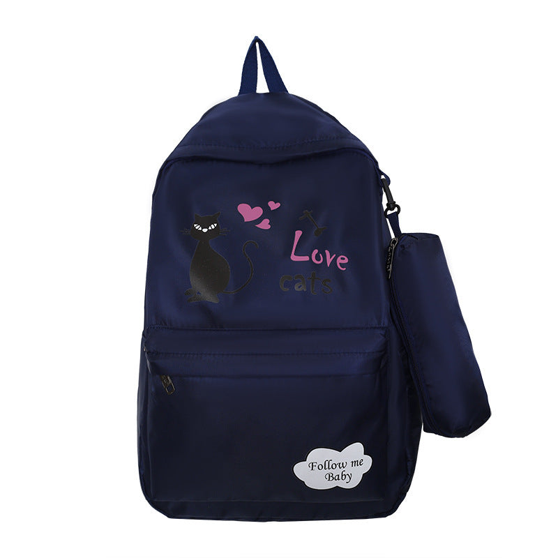 Sac à dos de grande capacité imprimé dessin animé féminin
