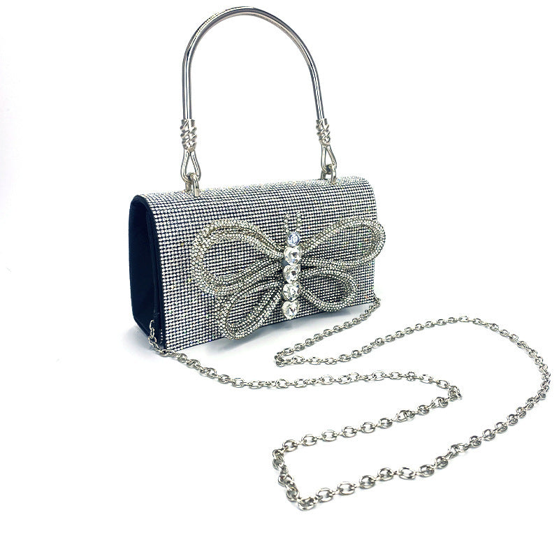 Robe de dîner vêtement papillon diamant brillant petit sac carré