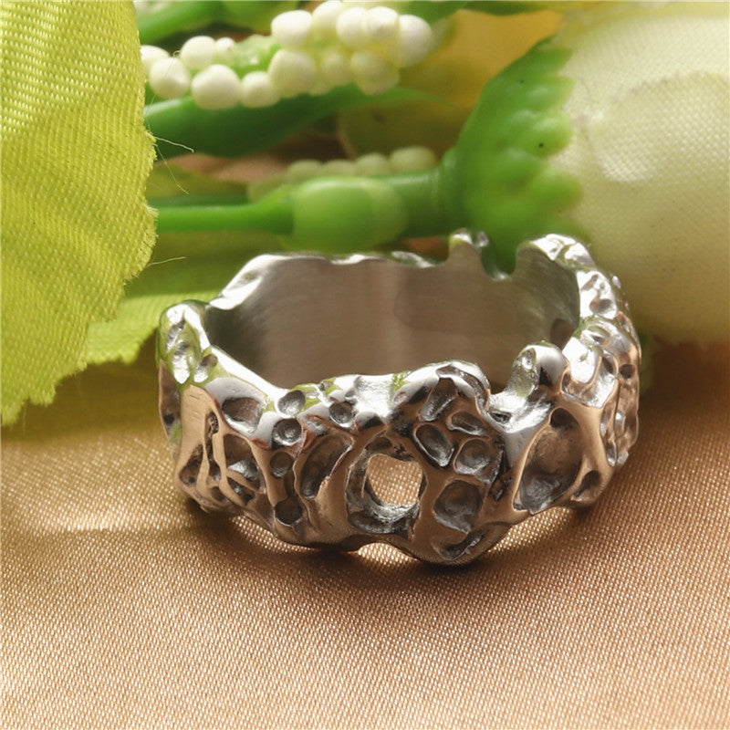 European And American Titanium Steel Tree Figure Rattan Vintage Ring