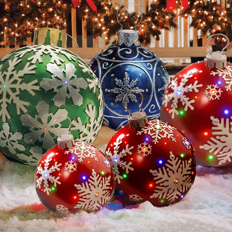 Boules de noël décorations d'arbre de noël, jouets gonflables d'ambiance extérieure pour la maison, boule cadeau de noël