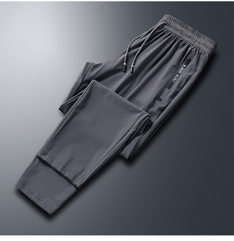 Ice Silk Trousers Men's High Elastic Breathability Leisure Sports Quick-drying