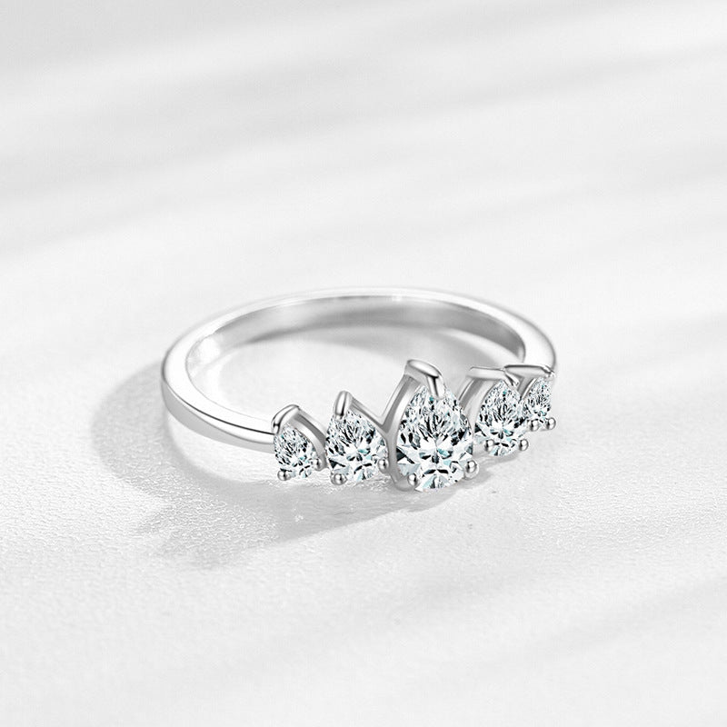 Bague en forme de goutte en argent sterling S925 pour femme