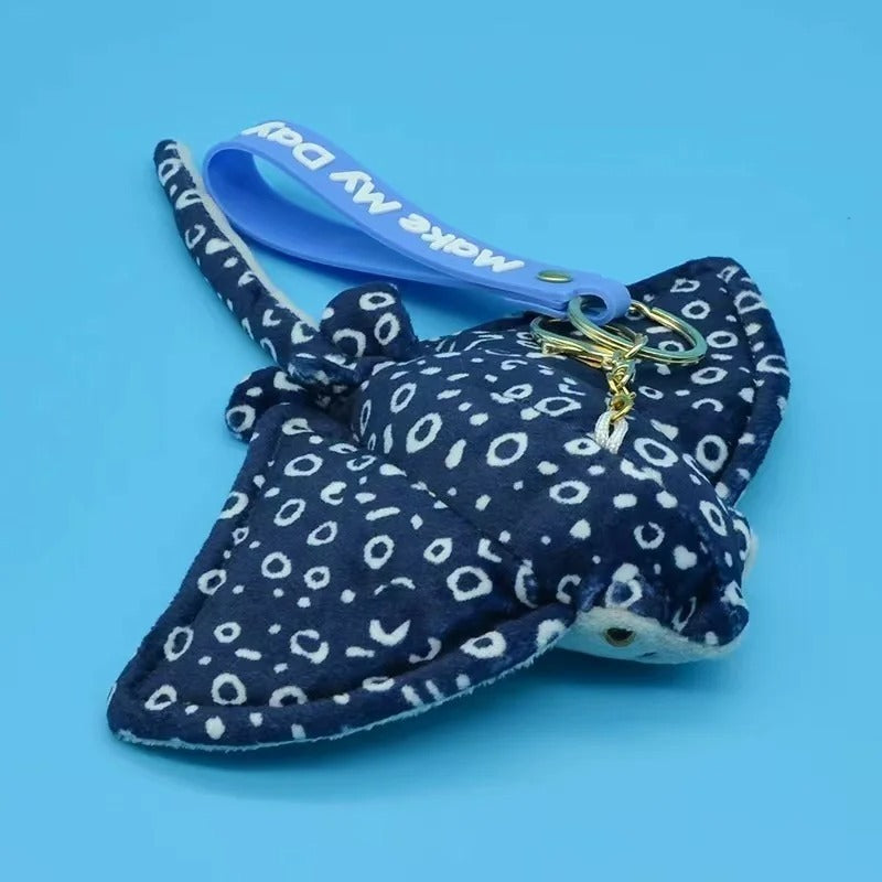 Marine Life Manta Ray Pez Mandarín Marioneta De Felpa Y Colgante De Muñeca Para Niños