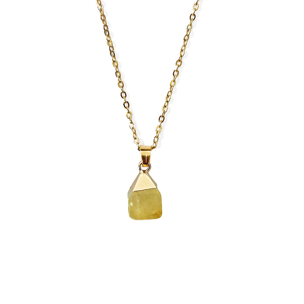 Collier Naturel Taillé Avec Pendentif Pierre Originale