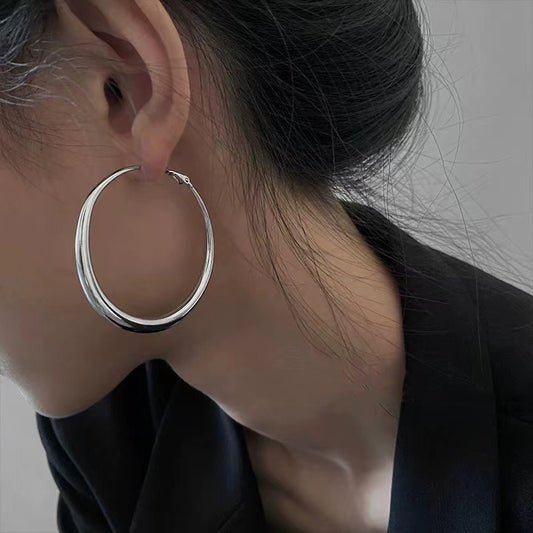 Mode Ins Simple Femme Grand Cercle Boucles D'oreilles