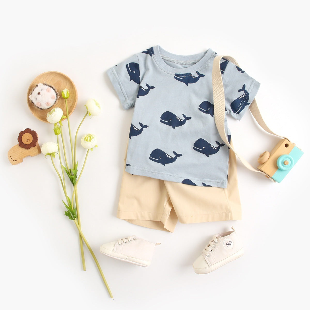 Costume d'été pour garçon, vêtements pour bébé, dessin animé, Animal
