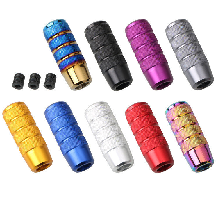 Cabezal de cambio de marchas colorido azul a la parrilla esmerilado de metal