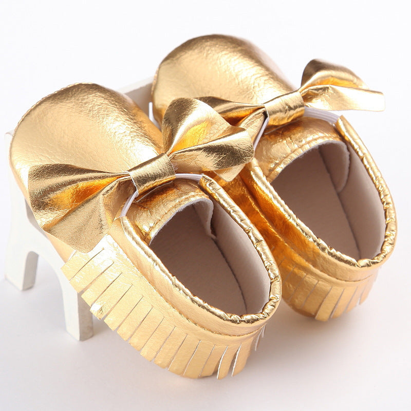 Printemps et automne nouveau 0-1 ans garçons et filles bébé chaussures gland Pu bas antidérapant décontracté bébé chaussures