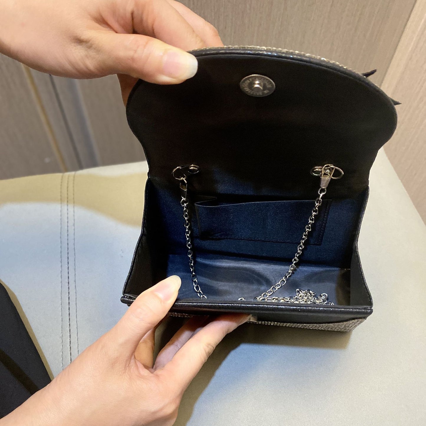Bolsa de diamantes de imitación Lux de entrada europea y americana portátil