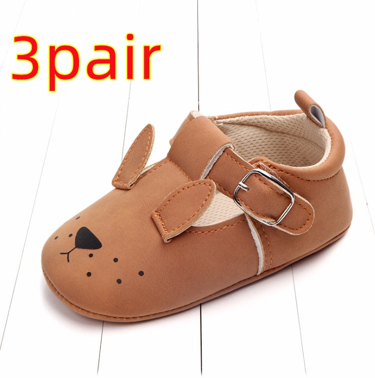Primavera y otoño zapatos de bebé de animales de dibujos animados de cuero mate antideslizante zapatos de bebé de fondo suave al por mayor 0884 