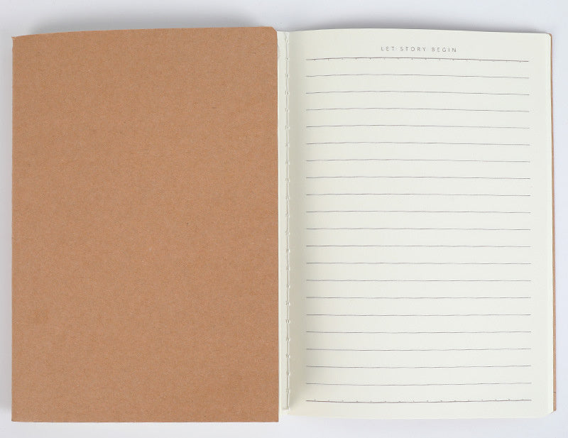Leather Cover Thread Beige Eye Paper Soft Copy Notebook