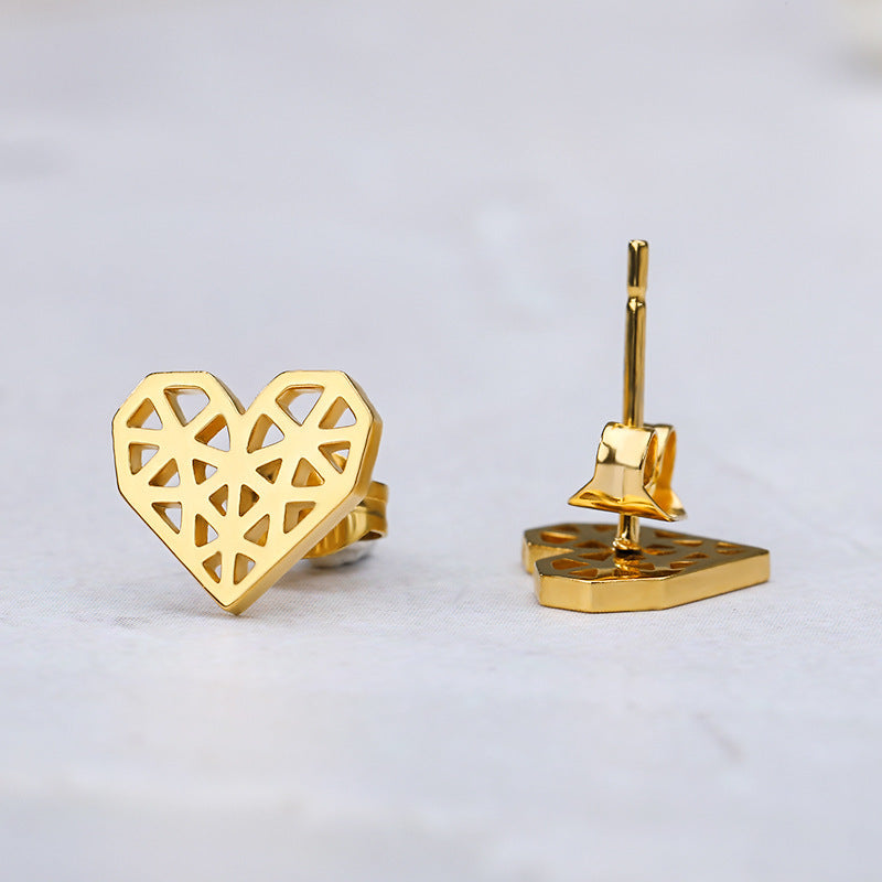 Boucles d'oreilles simples en forme de cœur, à la mode, assorties avec tout, pour femmes