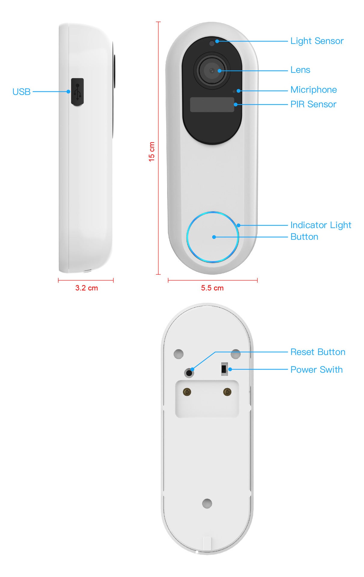 Timbre visual inteligente que monitorea la cámara de baja potencia del intercomunicador