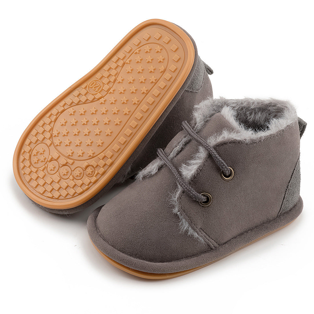 Chaussures pour tout-petits antidérapantes à semelle en caoutchouc pour bébé chaudes et en velours
