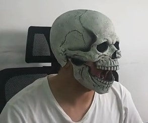 Masque de crâne complet, casque avec mâchoire mobile, squelette 3D, masque d'horreur, Costume de Cosplay pour adultes