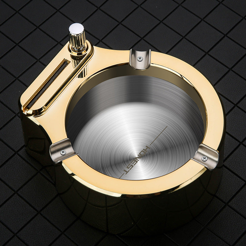 Cenicero De Cigarrillos Grande con Encendedor De Fósforo Permanente Juego De Bandeja De Ceniza De Metal Elegante para Ceniceros Frescos De Malezas para Cigarros Decoración Interior Al Aire Libre En La Oficina En Casa