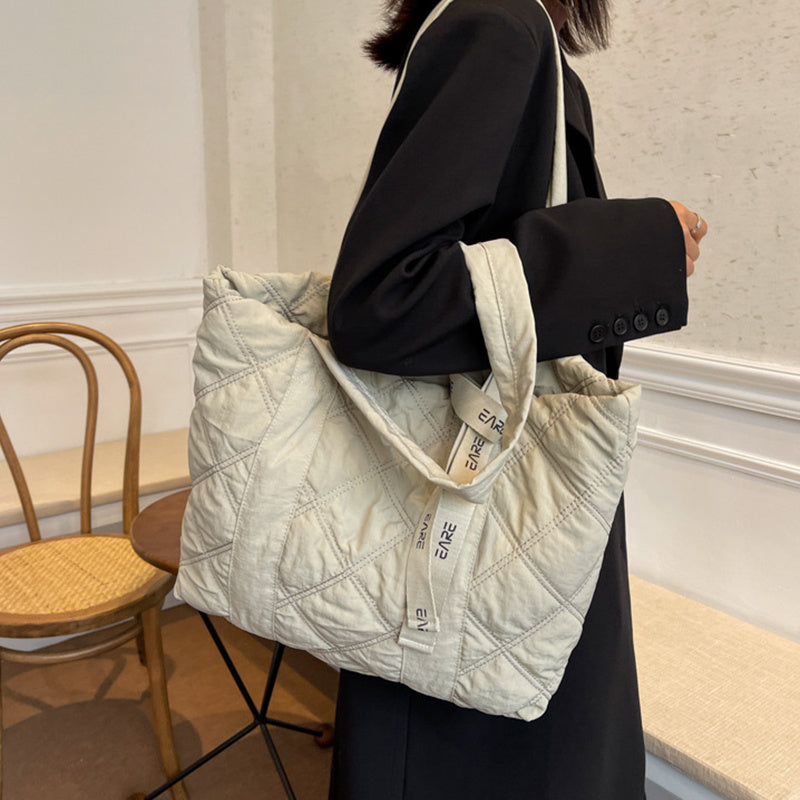 Sac fourre-tout d'hiver pour femmes, sac à bandoulière en losange de couture, sac de Shopping de grande capacité, sacs à main personnalisés, 2023