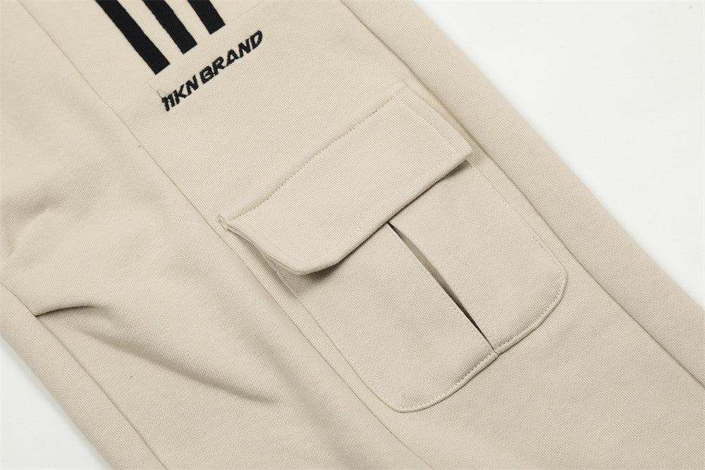 Fashion Three Bars Straight Casual Pants Men