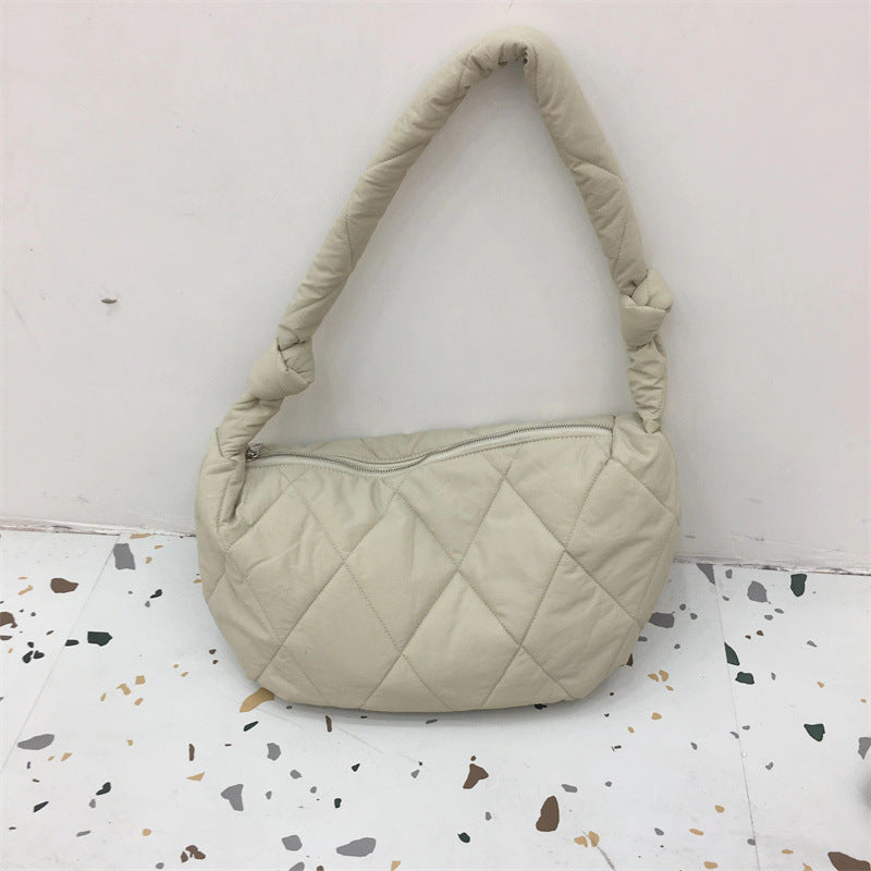 Sac à boulettes en duvet de coton, sac à bandoulière en losange sous les bras