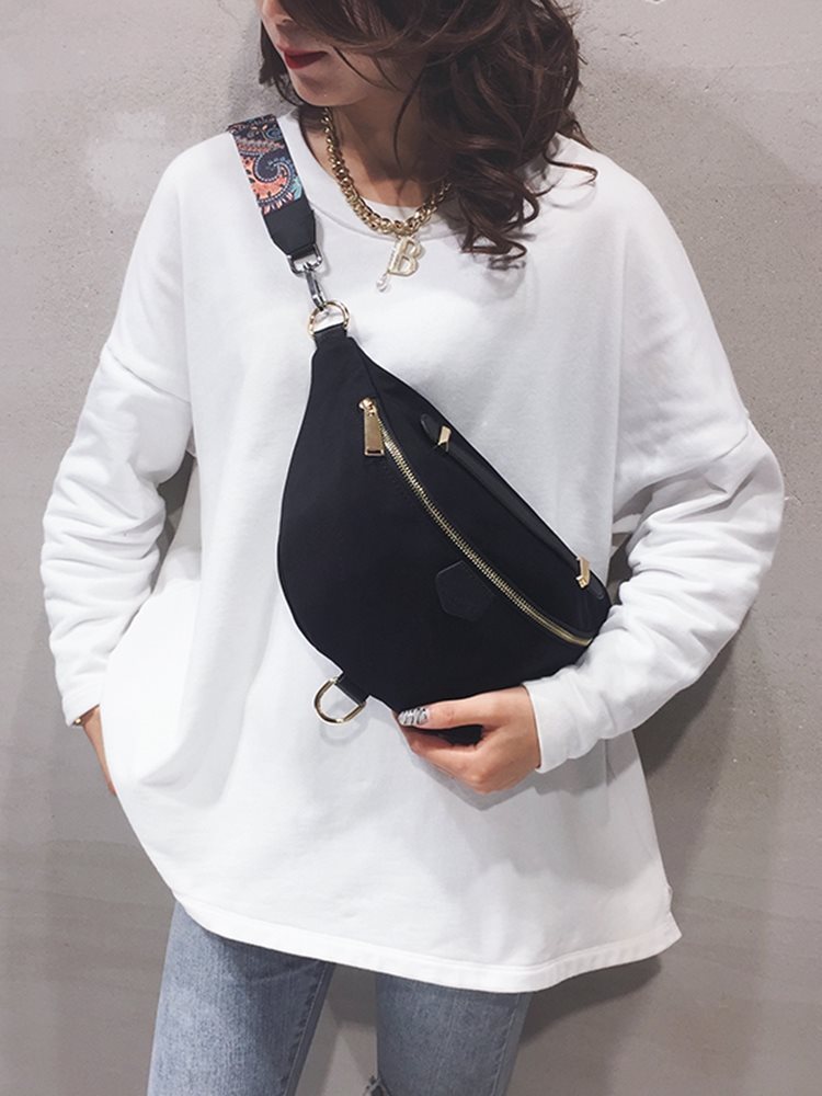 Bolso de cintura informal de moda de tela Oxford, bolso cruzado de un hombro en el pecho