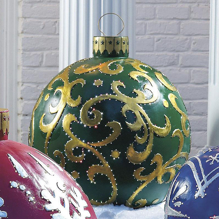 Boules de noël décorations d'arbre de noël, jouets gonflables d'ambiance extérieure pour la maison, boule cadeau de noël