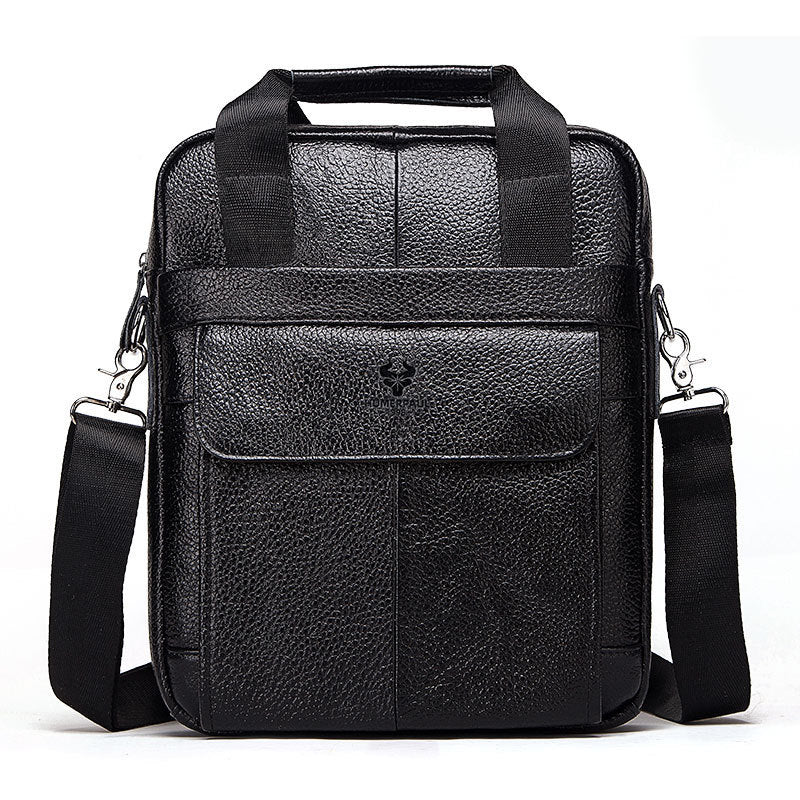 Sac messager d'affaires en cuir véritable pour hommes Hummer Business Commute