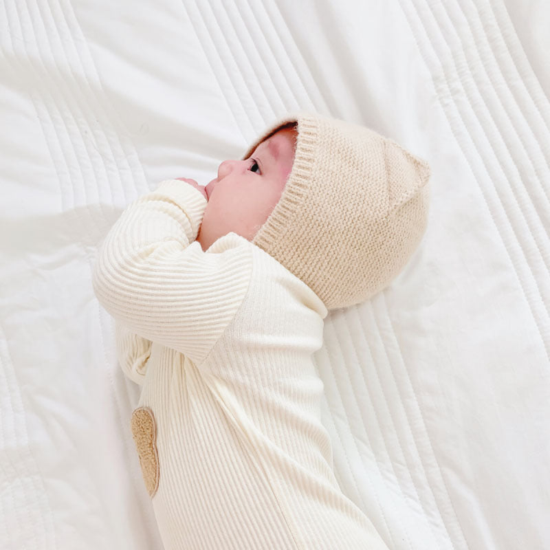 Vêtements de printemps et d'automne pour bébé imprimé tête d'ours mignon