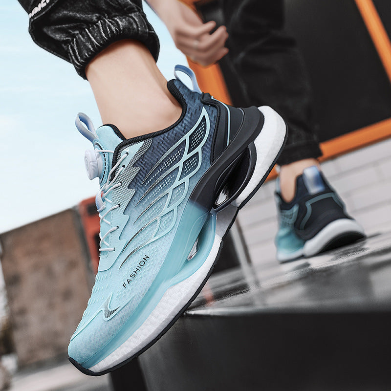 Chaussures de course à coussin d'air tissé volant avec boucle tournante