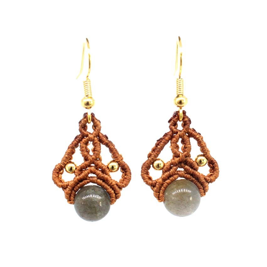 Ethnic Style Wax Line Hand-woven Earrings