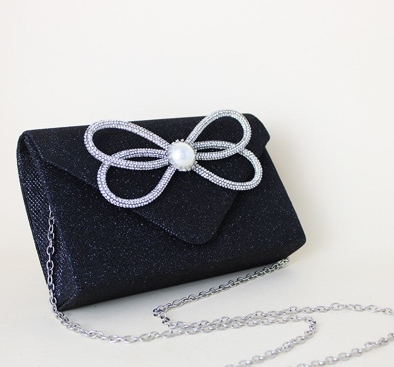 Pochette de dîner pour femmes, sac carré à rabat en diamant, mode de fête