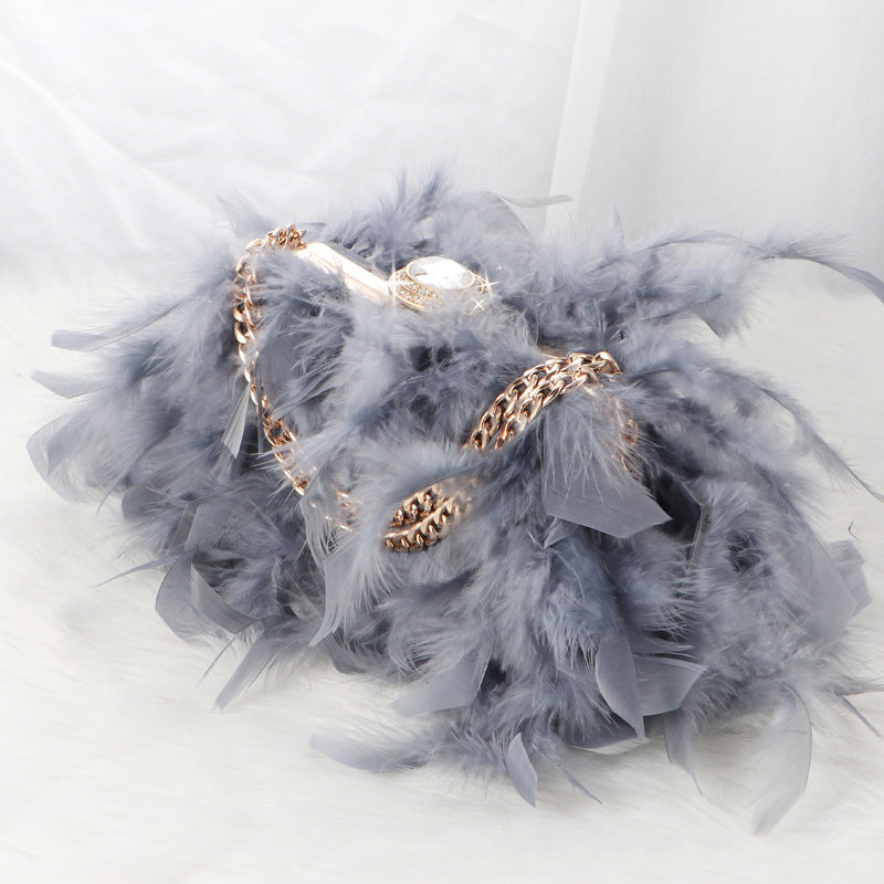 Sac messager de soirée en chaîne incrusté de strass Dinner