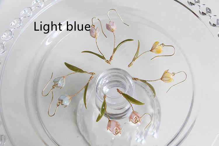 Handmade Tulip Vintage Flower Stud Earrings