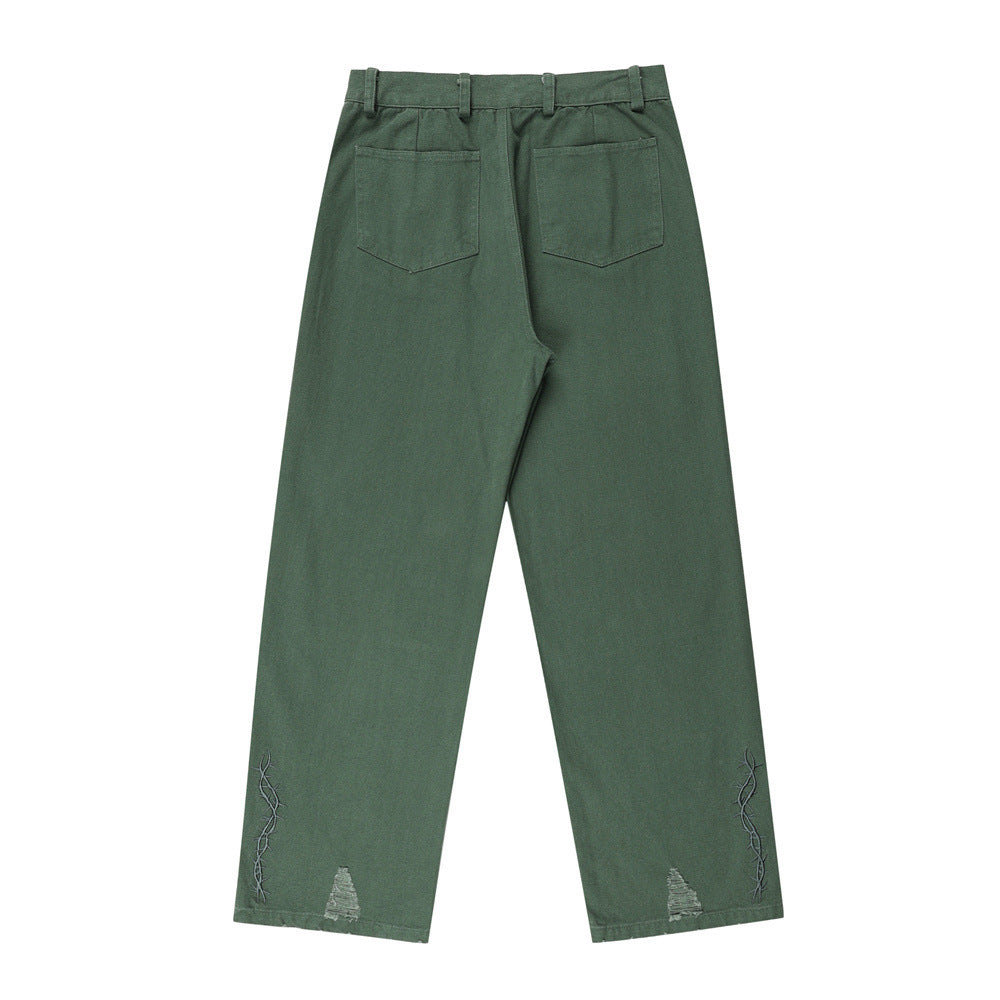 Spray Paint Splash Ink Loose Straight Trousers