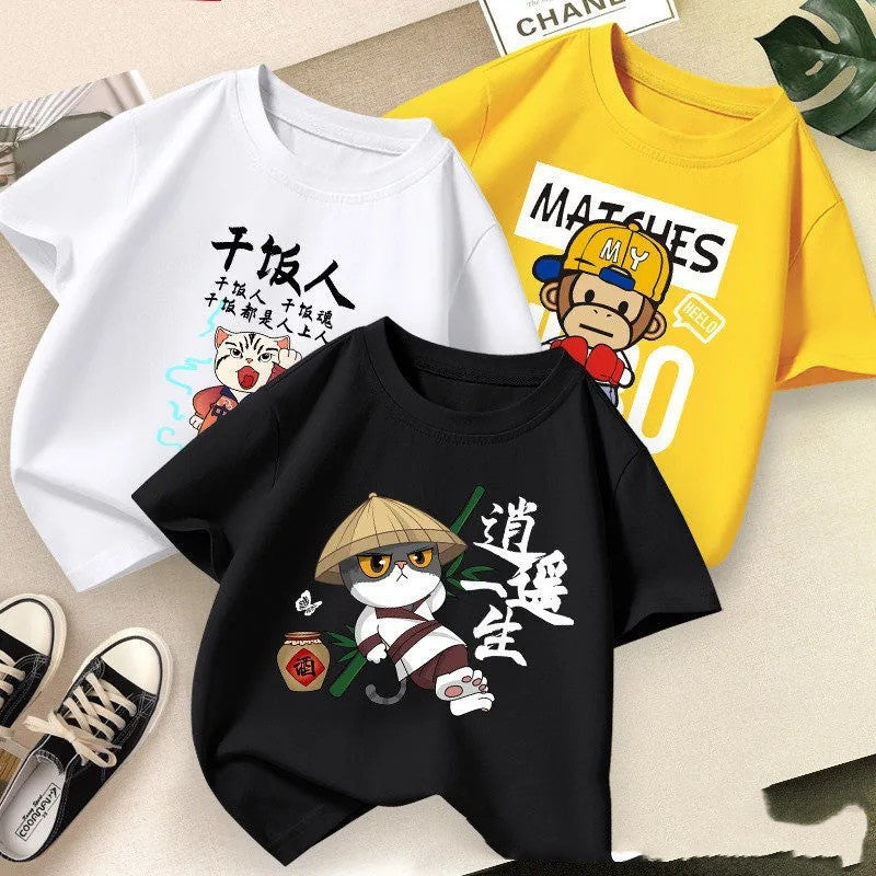 Camiseta de manga corta para niños Color aleatorio