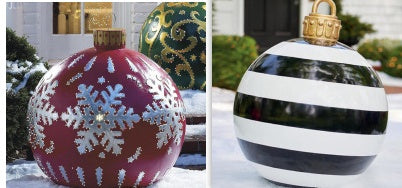 Boules de noël décorations d'arbre de noël, jouets gonflables d'ambiance extérieure pour la maison, boule cadeau de noël