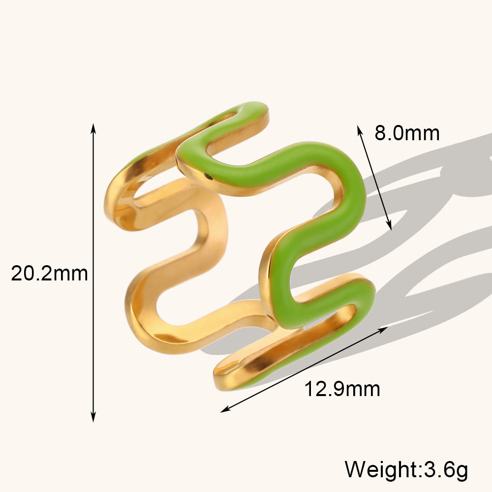 Simple Color Dripping Oil Fashion Ring