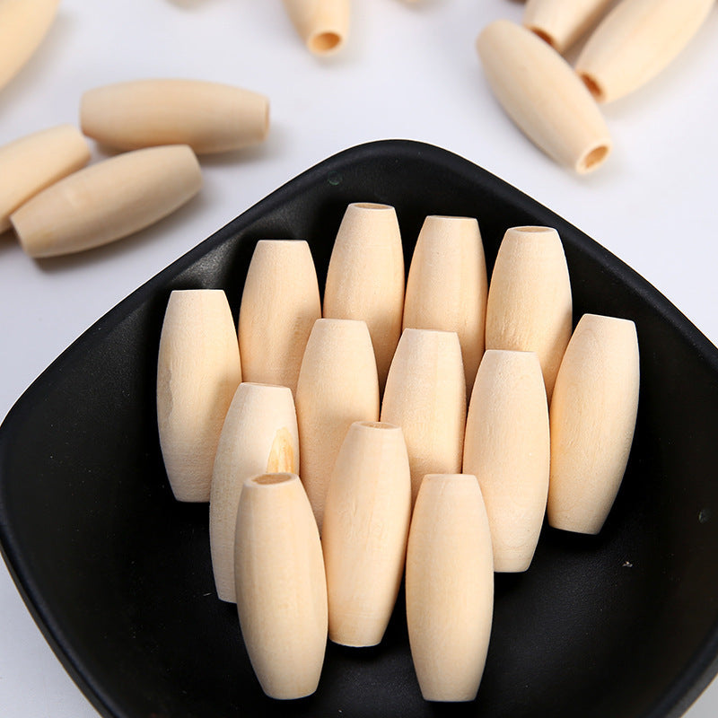 Ornament Accessories Oval Wooden Bead Beaded Pendant Necklace Ornament Children's Toys