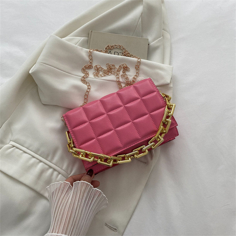 Sac à bandoulière à chaîne simple de couleur unie