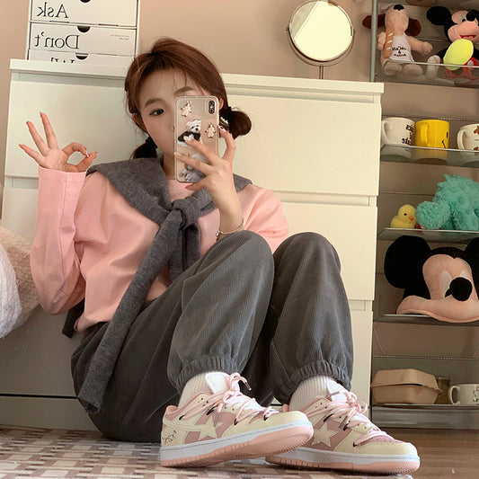 Zapatillas de deporte de estrella japonesa para mujer Ins Tide Wild primavera y otoño zapatos deportivos casuales suaves