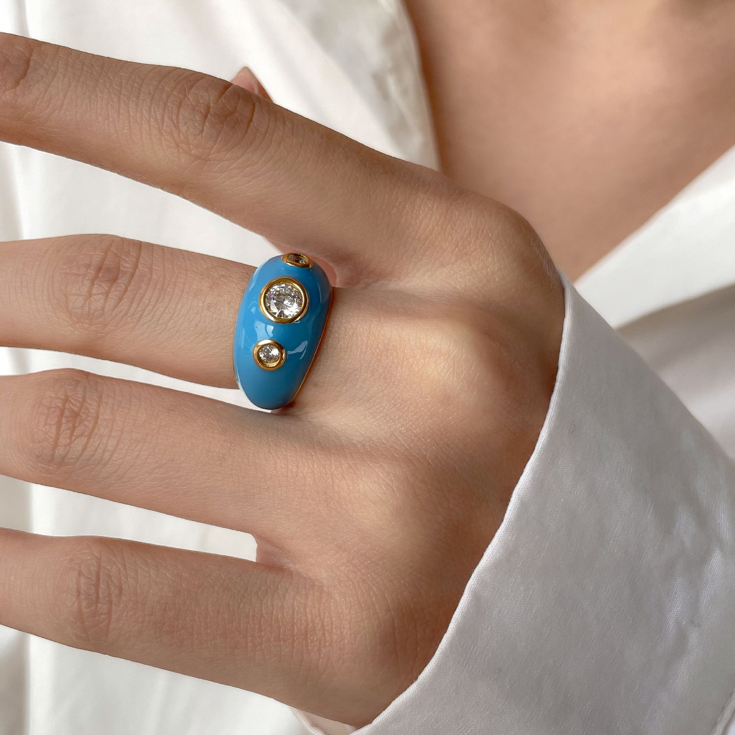 Bague Femme Émail Couleur Personnalité