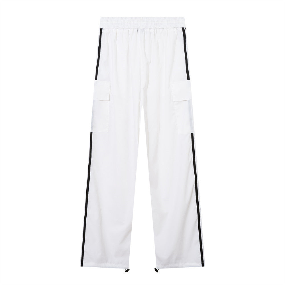 Men's Color Matching Three-bar Casual Pants