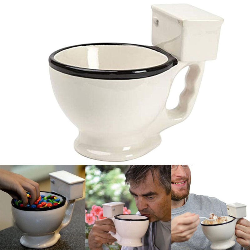 Tasse de toilette créative tasses à café en céramique avec poignée tasse à thé cadeau Gag drôle