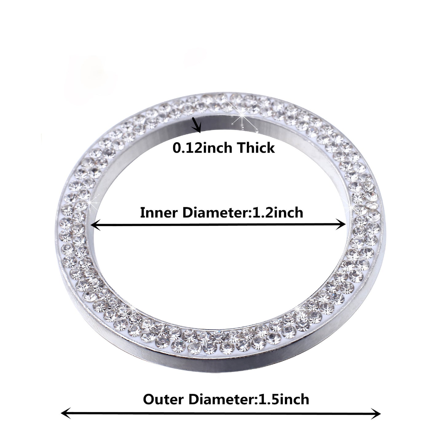 Diamond-encrusted Car One-button Start Decorative Ring  Stickers Women
