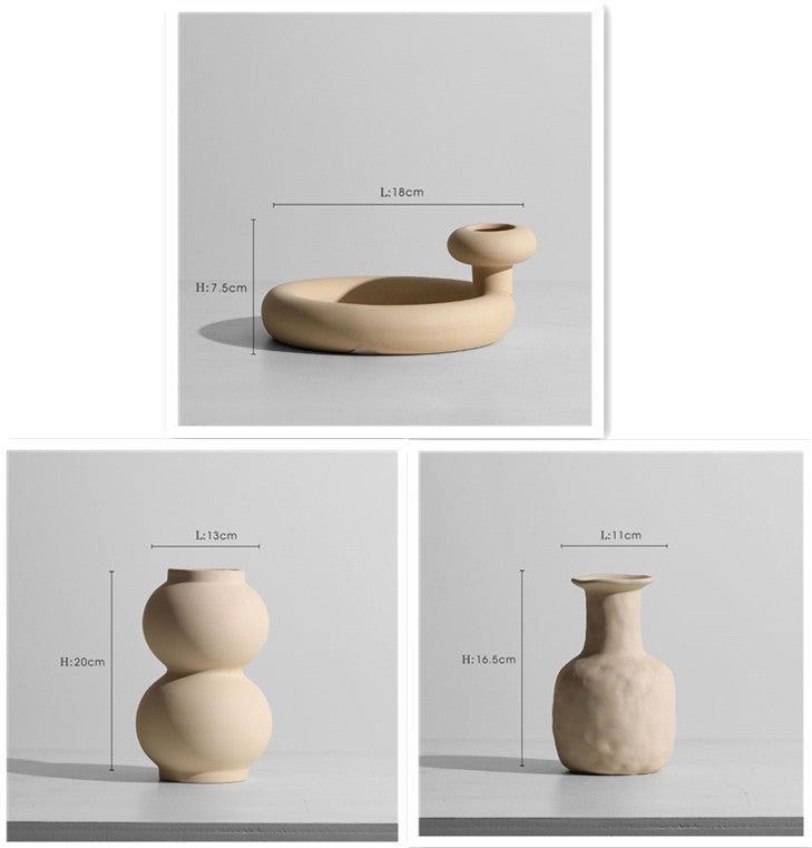 Ornements de fleurs de vase en céramique minimaliste moderne