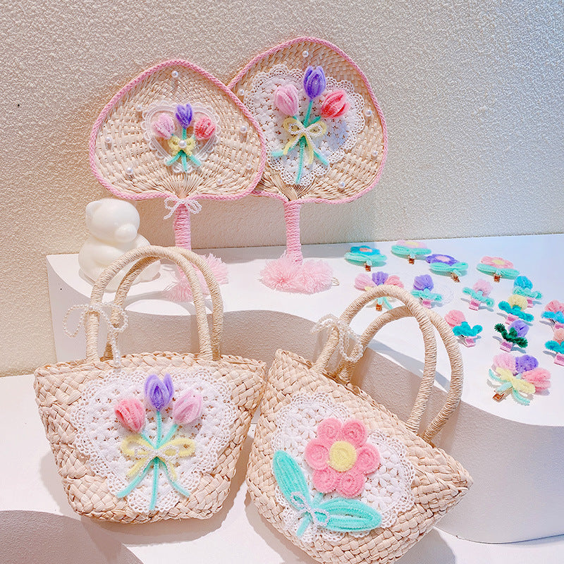 Sweet Flowers Lace Love Sac à main tissé avec perles