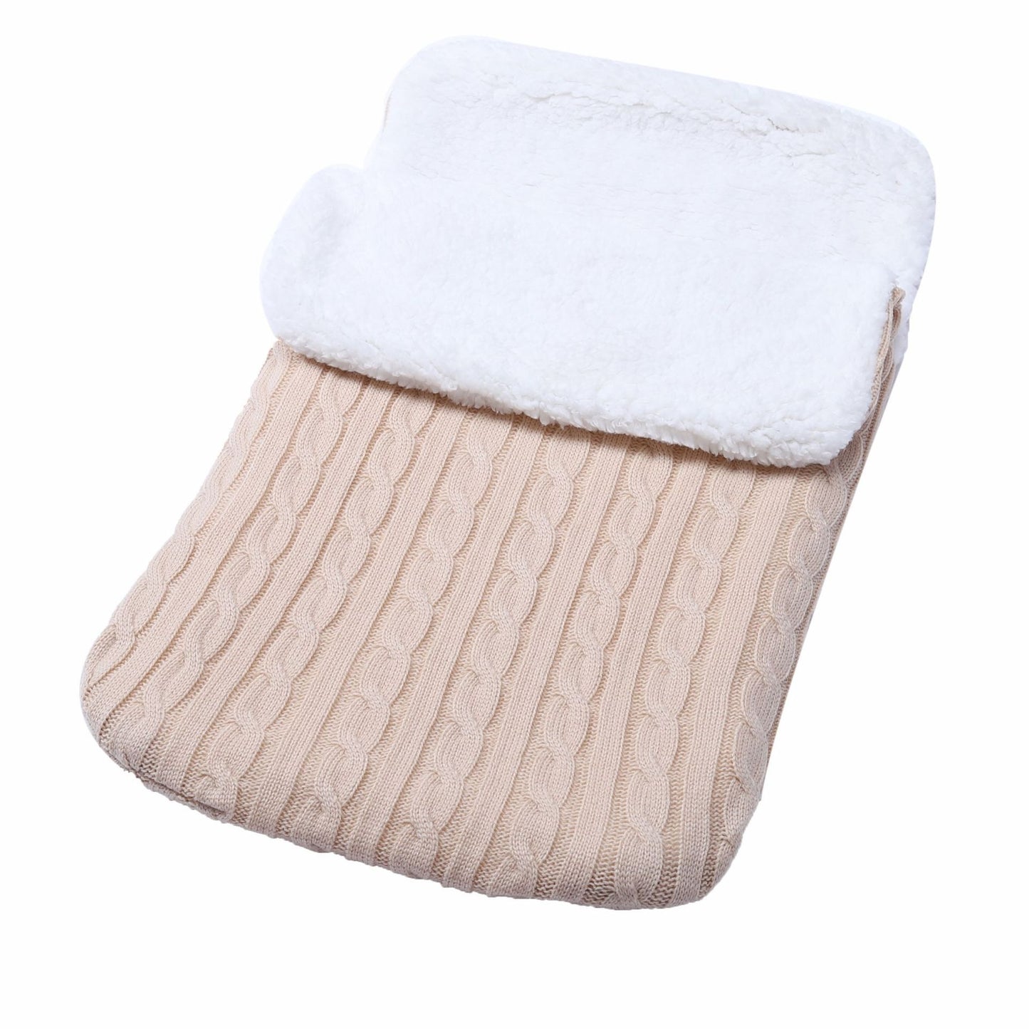 Sac de couchage épais pour bébé, doublure polaire, tricot chaud, poussette en laine