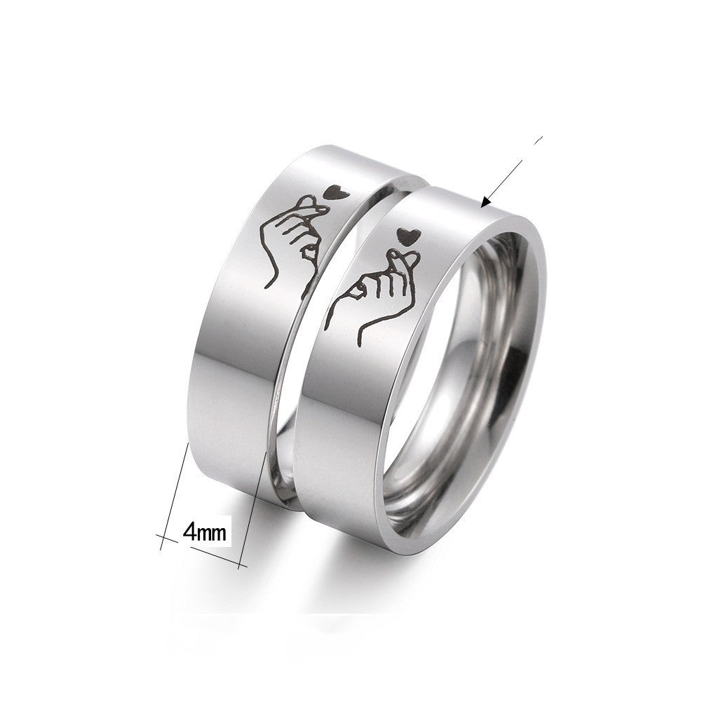 Bague en acier titane couple chaud