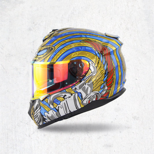 Casque intégral de moto, casque de moto à Double lentille, couverture complète